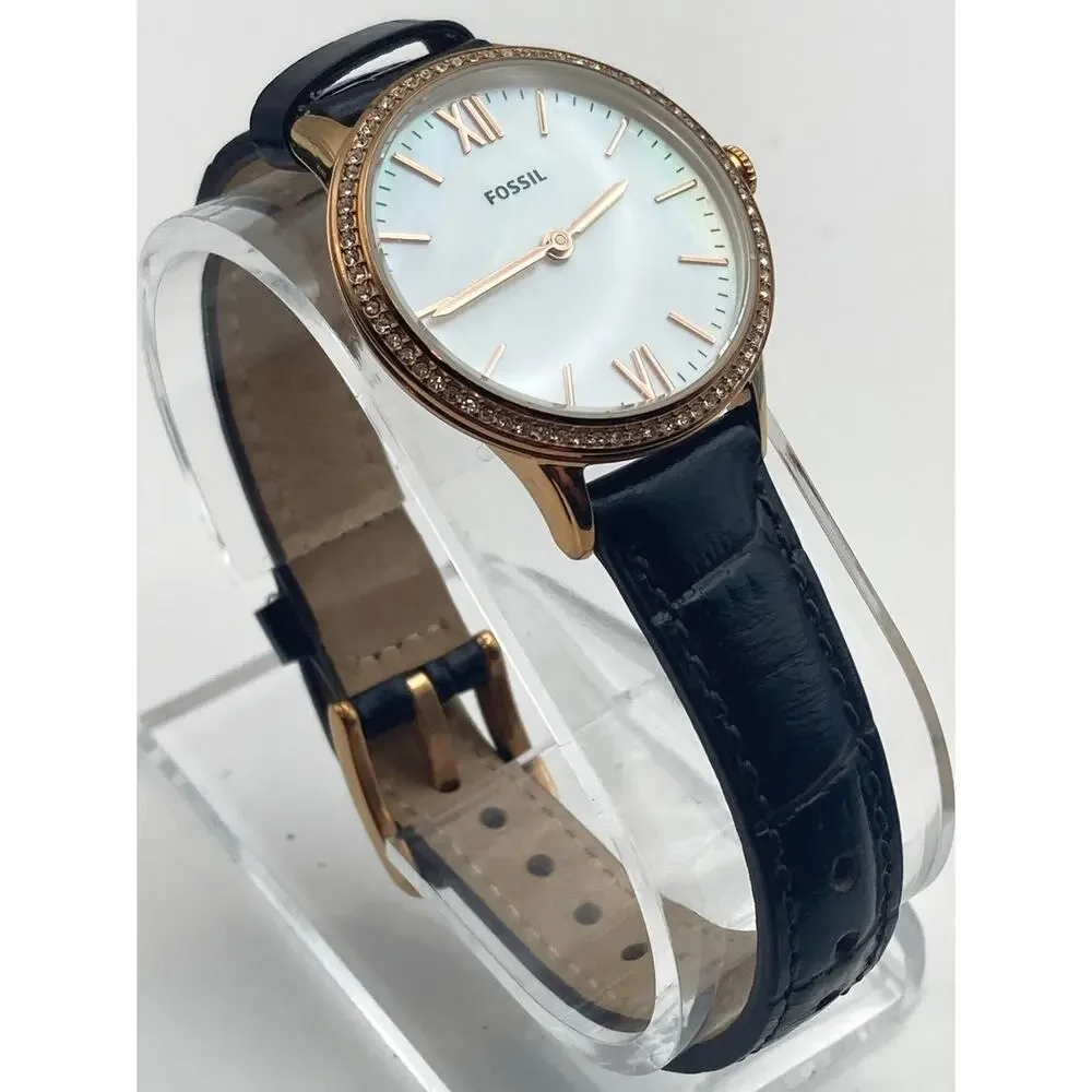 Fossil Rose Gold MOP Dial Womens Watch 30mm - Fresh Battery - Adjustable WR 3ATM - Picture 4 of 12